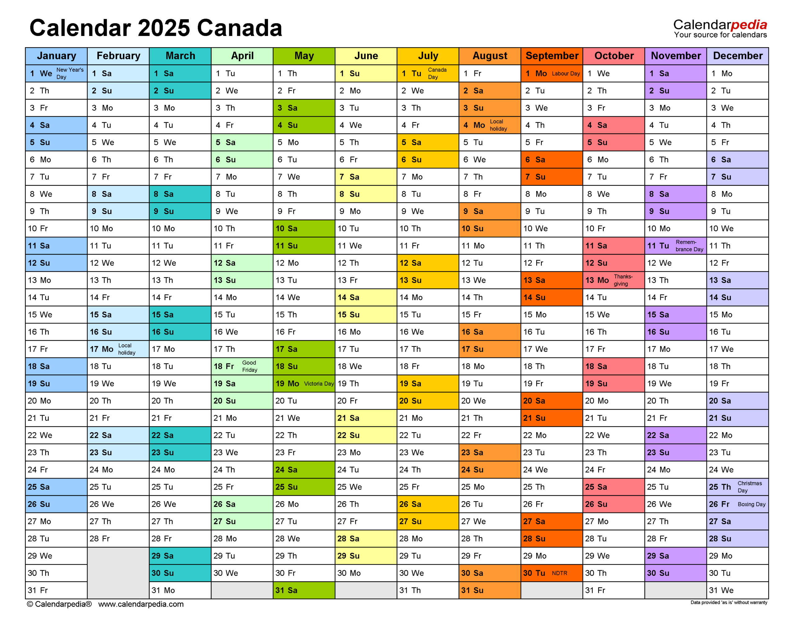 Canada Calendar 2025 - Free Printable Pdf Templates pertaining to Quebec 2025 Calendar Printable