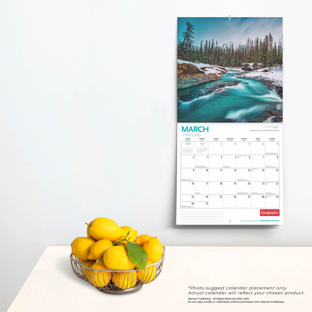 Canadian Geographic Canadian Scenes Official | 2025 12 X 24 Inch regarding Canada Wyman 2025 Calendar Printable
