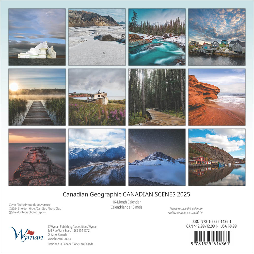 Canadian Geographic Canadian Scenes Official | 2025 7 X 14 Inch intended for Canada Wyman 2025 Calendar Printable