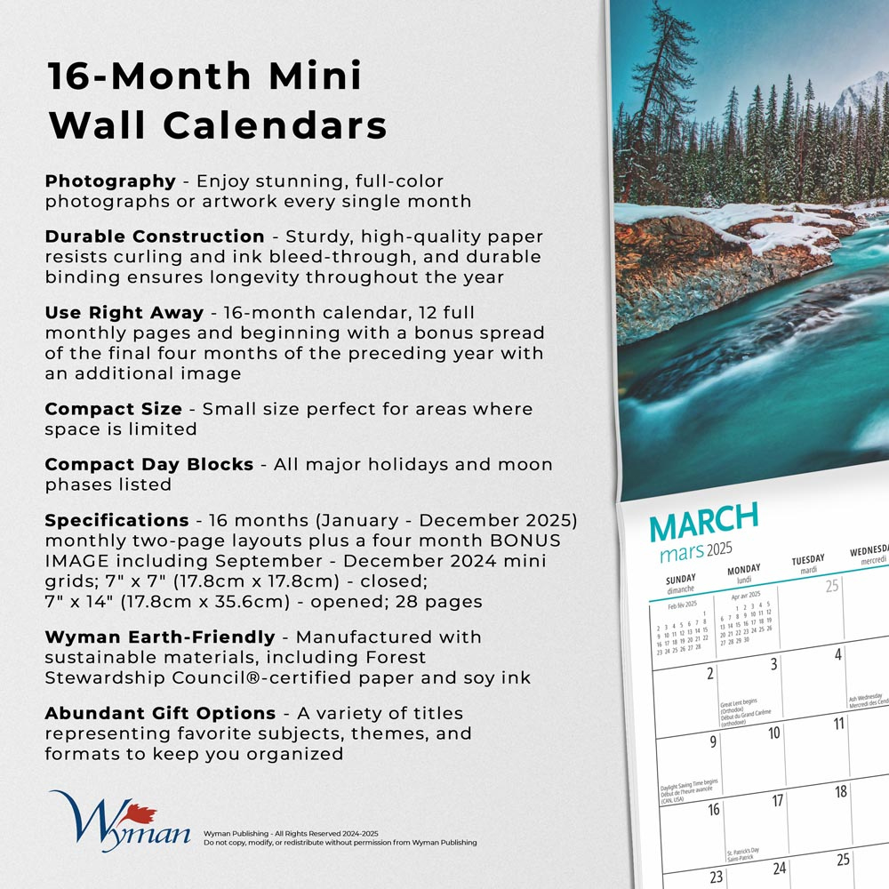 Canadian Geographic Canadian Scenes Official | 2025 7 X 14 Inch within Canadian Geographic Canadian Scenes 2025 Calendar Printable