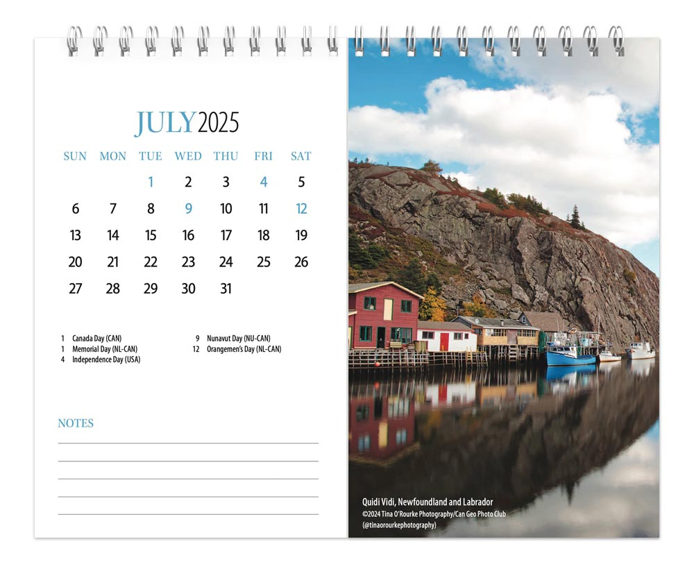 Canadian Geographic Scenic Canada Official | 2025 7.5 X 6 Inch with Canadian Geographic Scenic 2025 Easel Calendar Printable