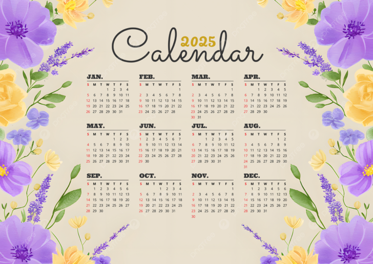 Flowers 2025 Easel Calendar  Printable