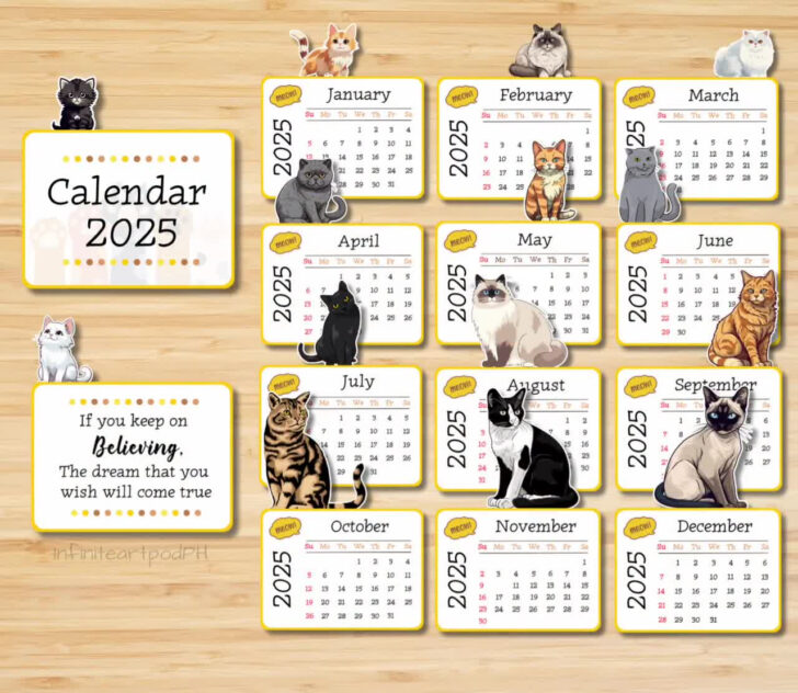 Corporate Cats 2025 Calendar Printable