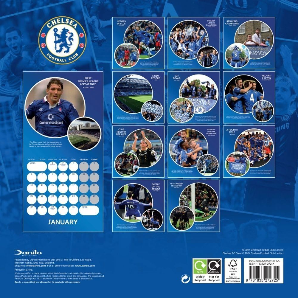 Chelsea Fc 2025 Legends Square Calendar | Ebay Uk with Chelsea Legends 2025 Calendar Printable