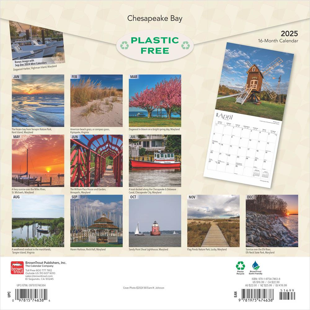 Chesapeake Bay | 2025 12 X 24 Inch Monthly Square Wall Calendar throughout Chesapeake Bay 2025 Calendar Printable
