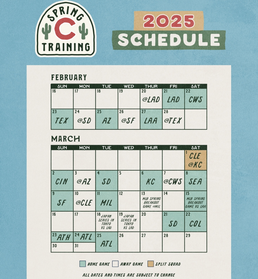 Chicago Cubs Announce 2025 Spring Training Schedule, Including with regard to Mlb Chicago Cubs 2025 Calendar Printable