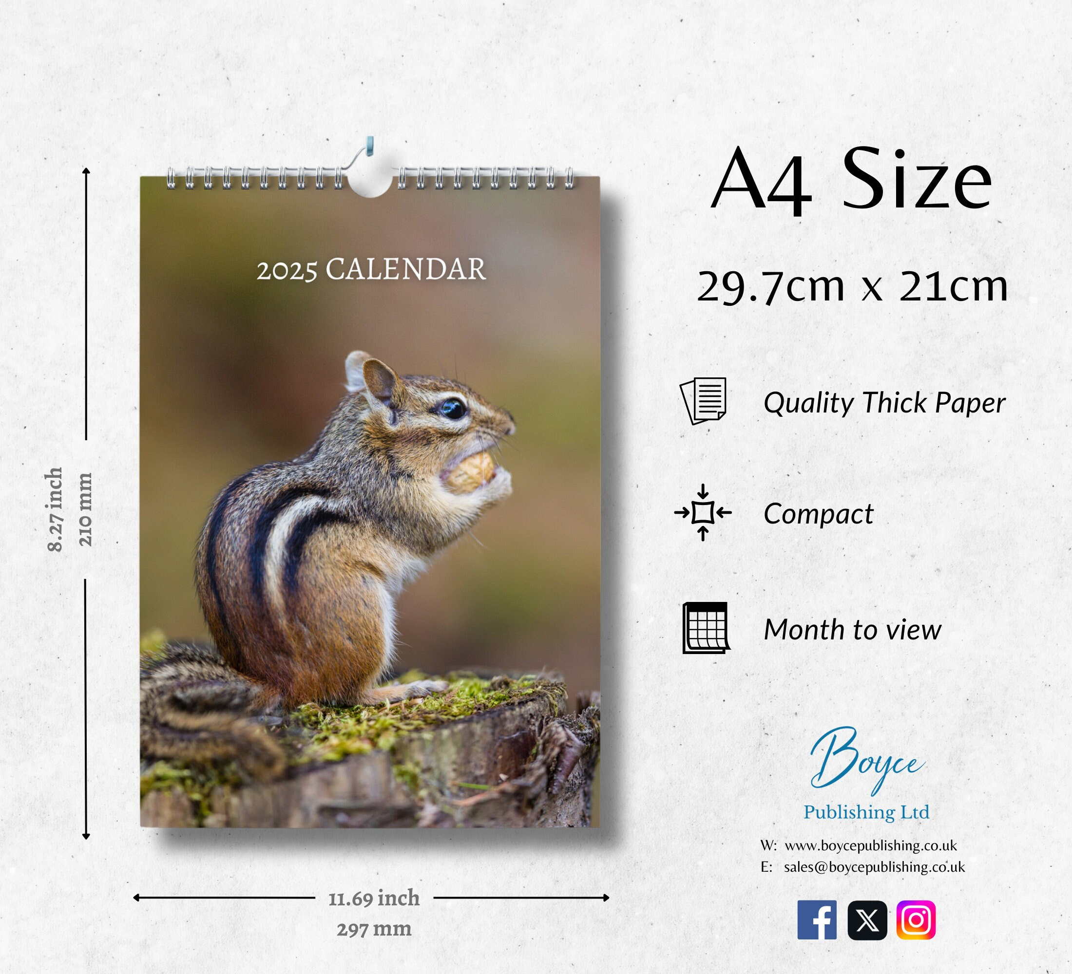 Chipmunk Calendar 2025: Monthly Wall Calendar With Notes with Chipmunks Gone Nuts 2025 Calendar Printable
