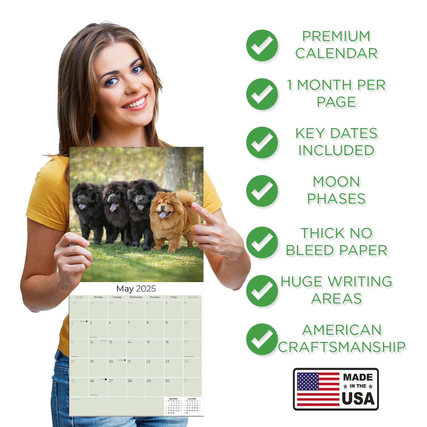 Chow Chow Dog Breed Calendar 2025 Full Size 12X24 Made In Usa | Ebay regarding Chow Chows 2025 Calendar Printable