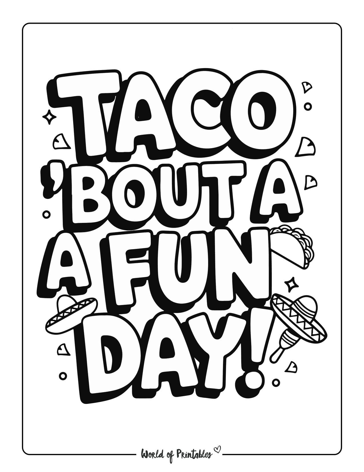 Cinco De Mayo Coloring Pages – Fun &amp;amp; Festive Printables! - World regarding Lets Taco About It 2025 Calendar Printable
