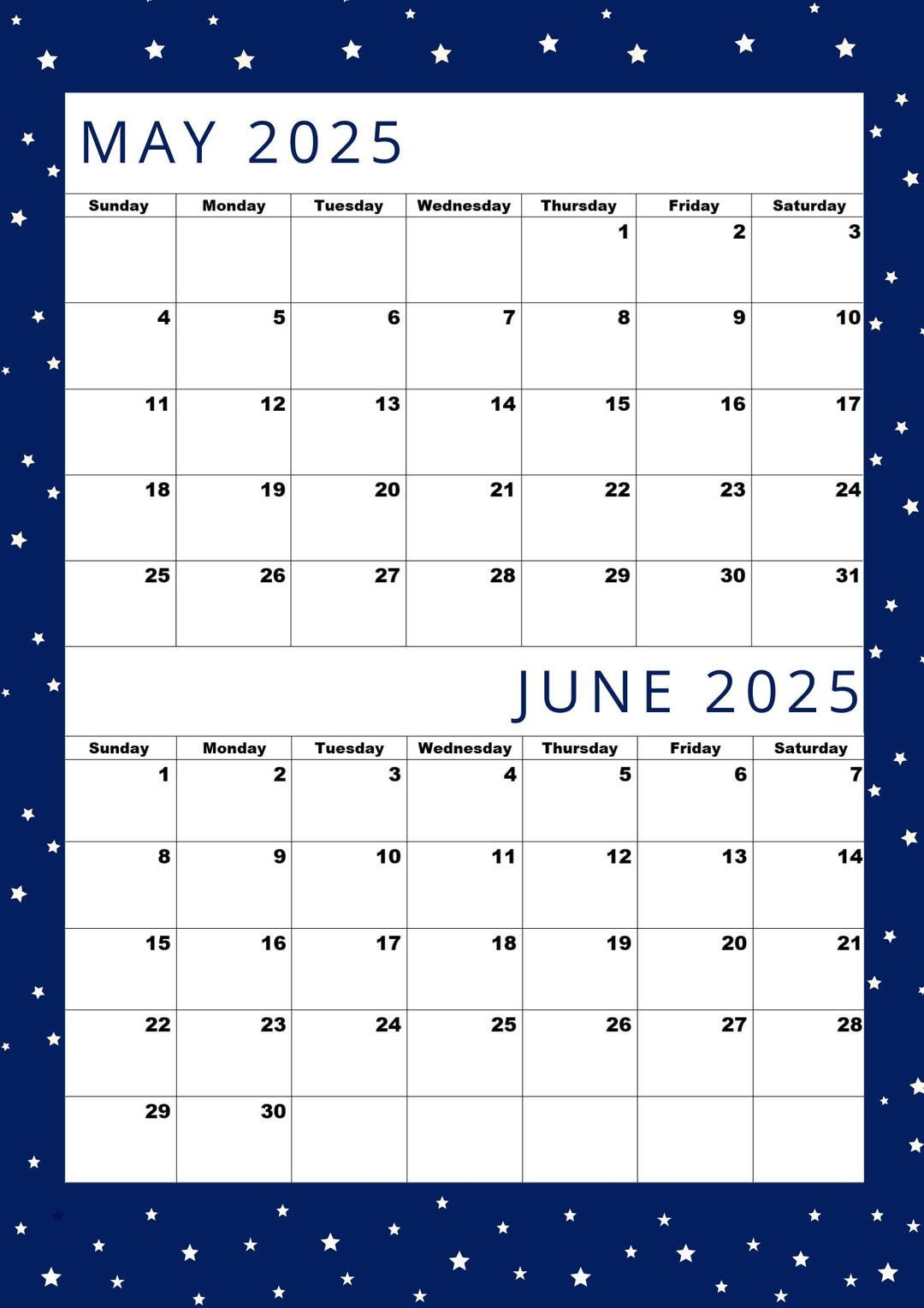 Classic Calendar For May 2025 And June 2025 Pdf Printable,A4 throughout Trains Classic 2025 Calendar Printable
