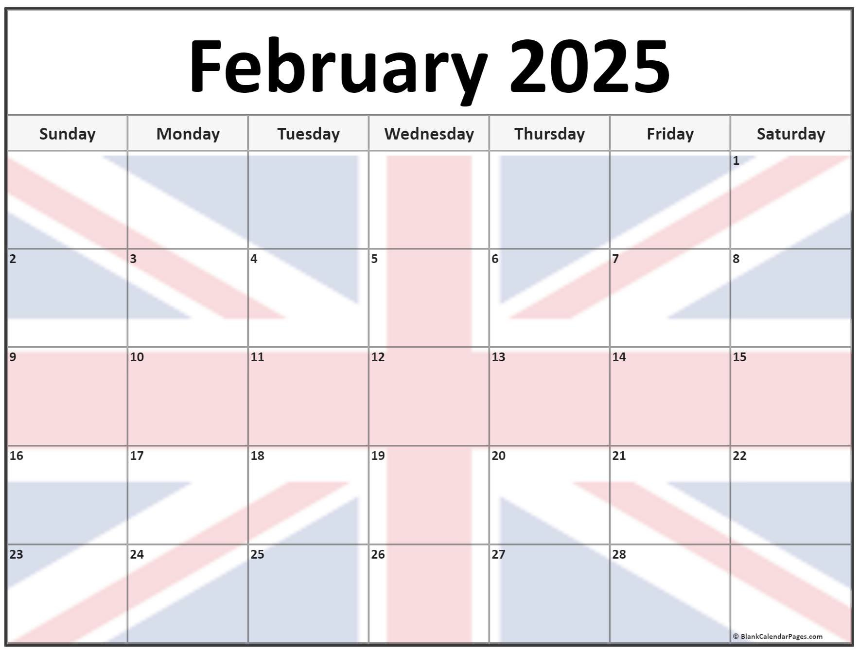 Collection Of February 2025 Photo Calendars With Image Filters. regarding American Flags 2025 Calendar Printable