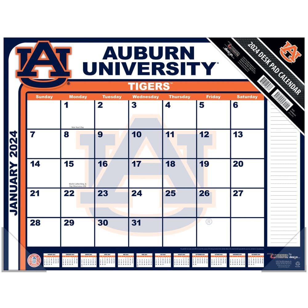 College Sports intended for COL Auburn Tigers 2025 Calendar Printable