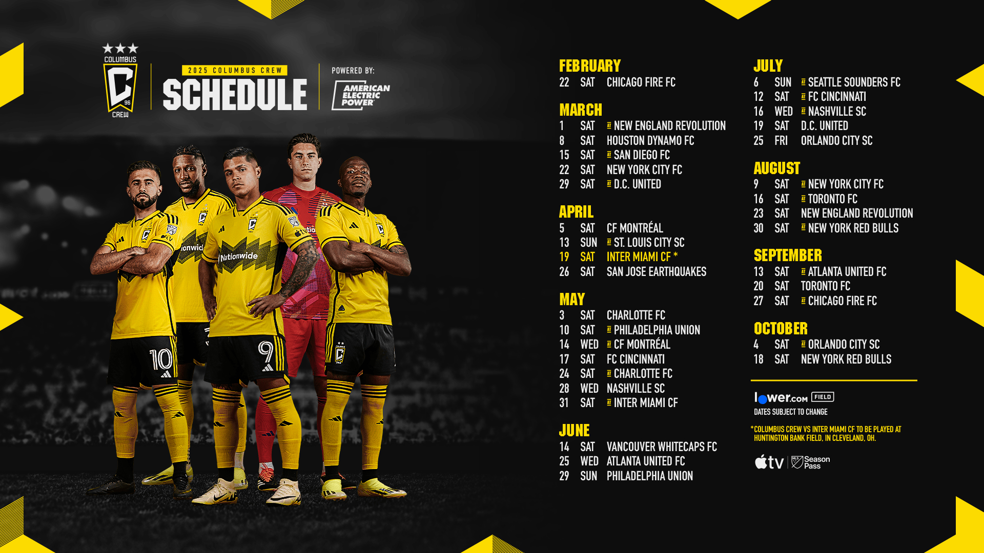 Columbus Crew 2025 Major League Soccer Schedule | Columbus Crew intended for MLS Columbus Crew Fc 2025 Calendar Printable