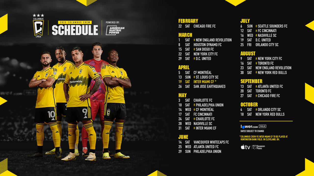 Columbus Crew 2025 Major League Soccer Schedule | Columbus Crew within Mls Columbus Crew Fc 2025 Calendar Printable