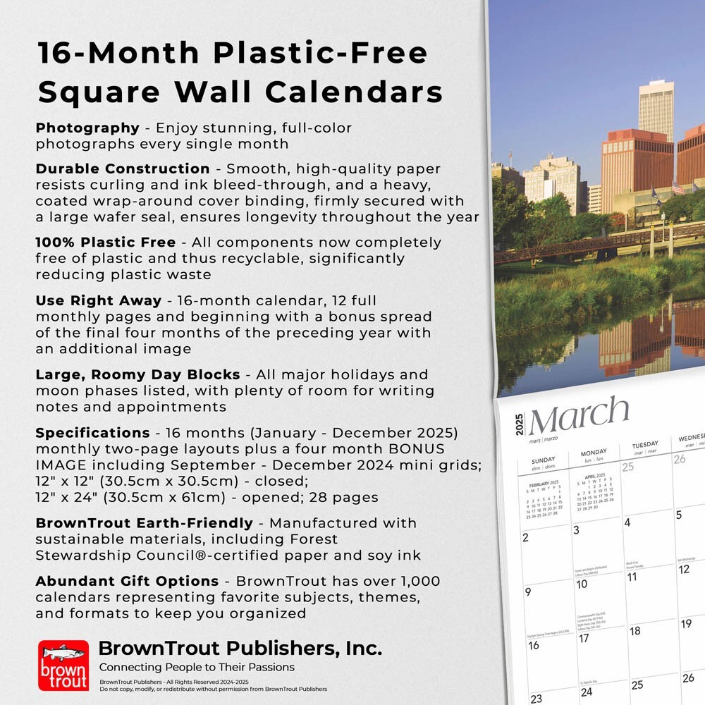 Cornhusker State | Nebraska Places | 2025 12X24&amp;quot; Square Wall in Cornhusker State Nebraska 2025 Calendar Printable