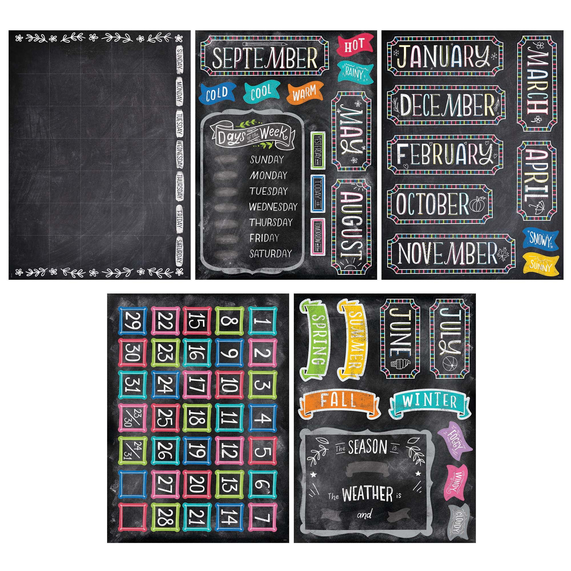 Creative Teaching Press Chalk It Up! Calendar Bulletin Board Set intended for Chalk It Up 2025 Calendar Printable