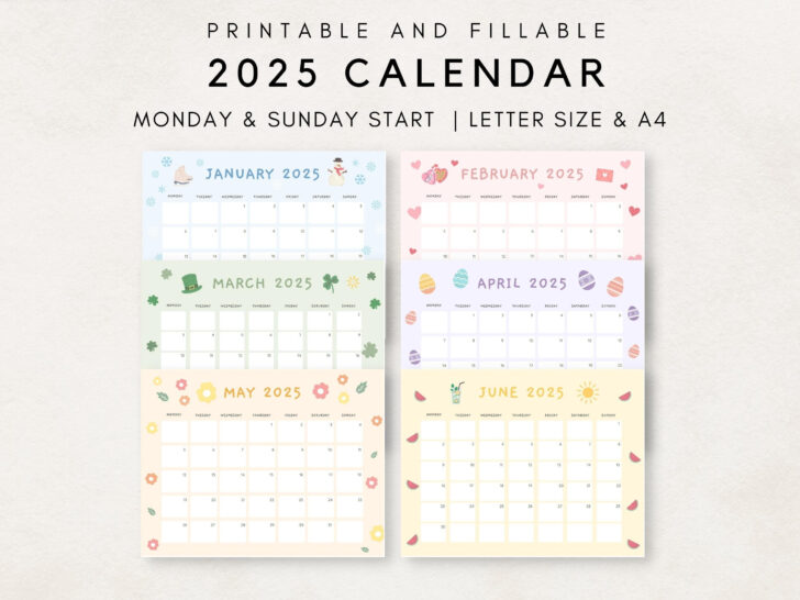 Parisian Lifestyle 2025 Calendar Printable