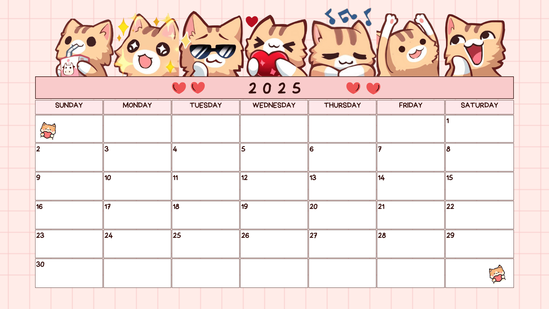 Cute Cat Calendar 2025Renzbusinessorg - Raket.ph pertaining to Feline 2025 Calendar Printable