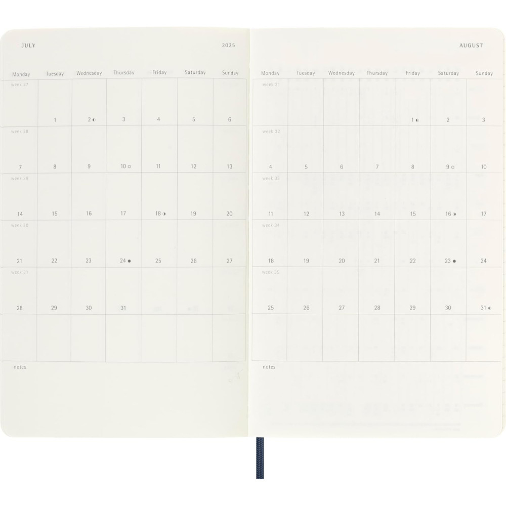 Daily Planner 2025 - Moleskine - Sapphire Blue, Soft Cover, L for Rembrandt 2025 Calendar Printable