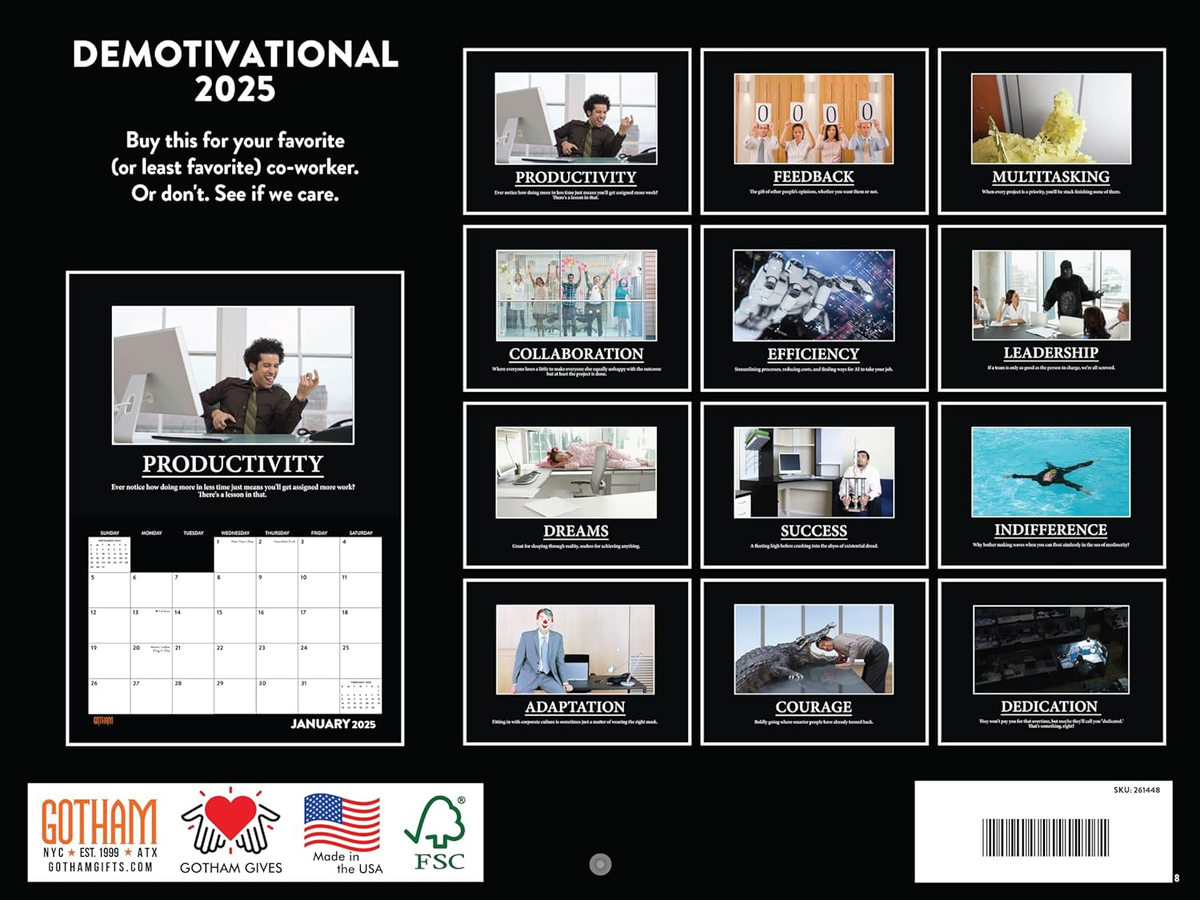Demotivational Calendar 2025 Gift Monthly Wall Calender inside Demotivational 2025 Calendar Printable