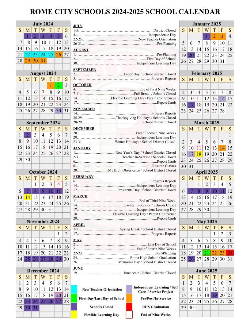 Documents | Rome City Schools with regard to Rome 2025 Calendar Printable