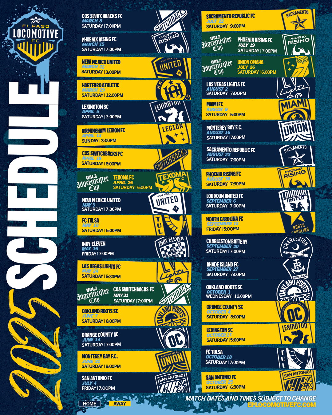 Download Schedule - El Paso Locomotive Fc regarding Col Georgia Bulldogs 2025 Calendar Printable