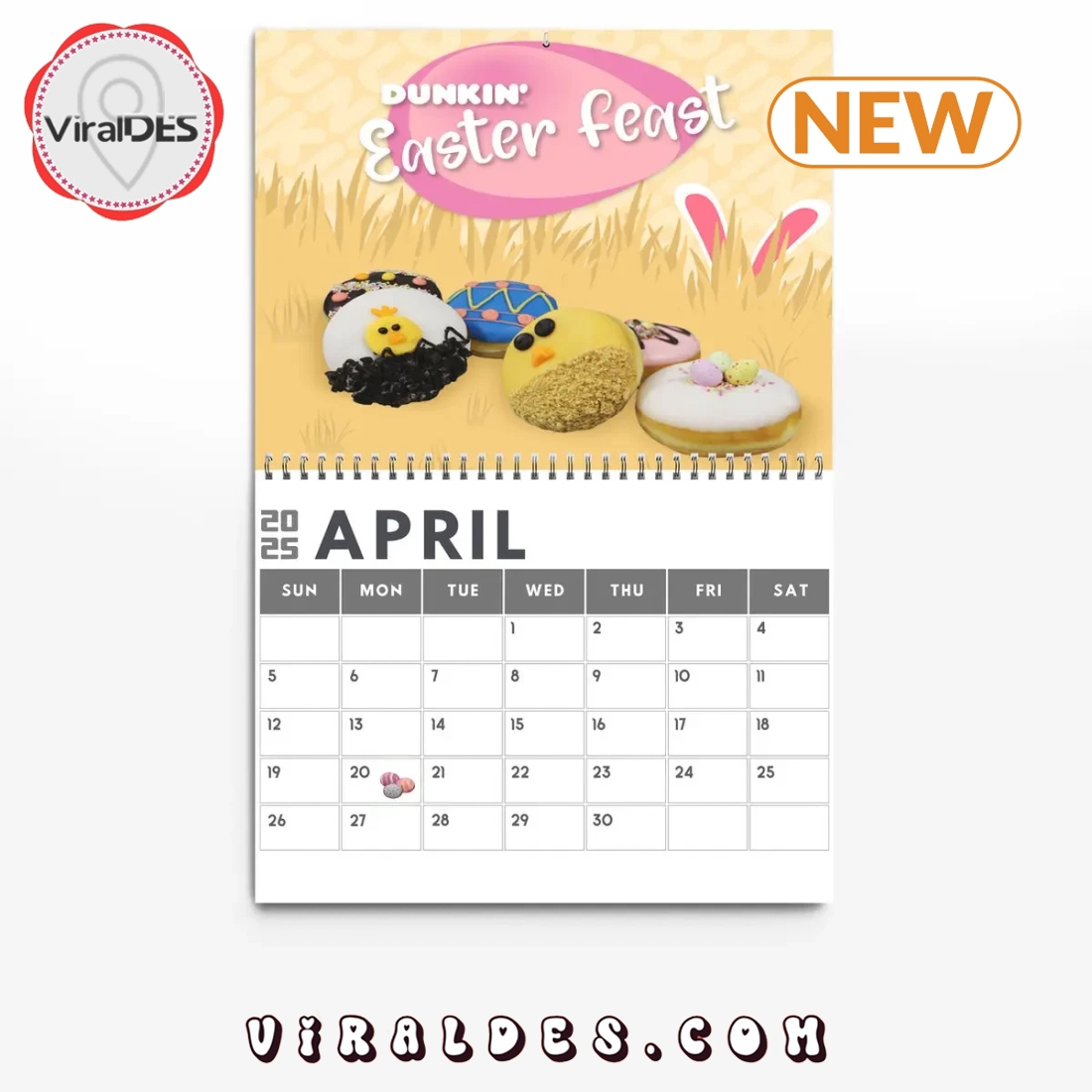 Dunkin&amp;#039; Donuts In Love With Donuts 2025 New Year Calendar in Do Or Donut 2025 Calendar Printable