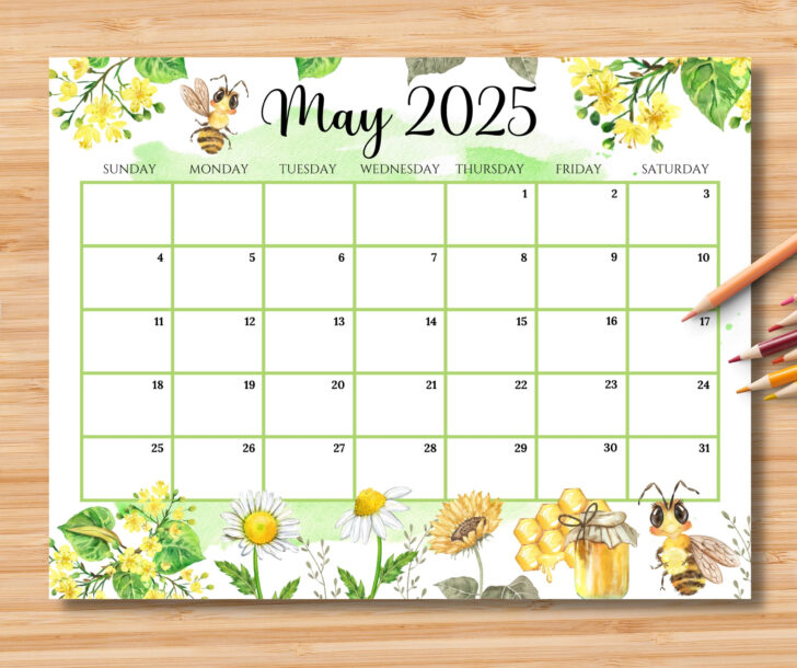Reasons to Bee 2025 Calendar Printable