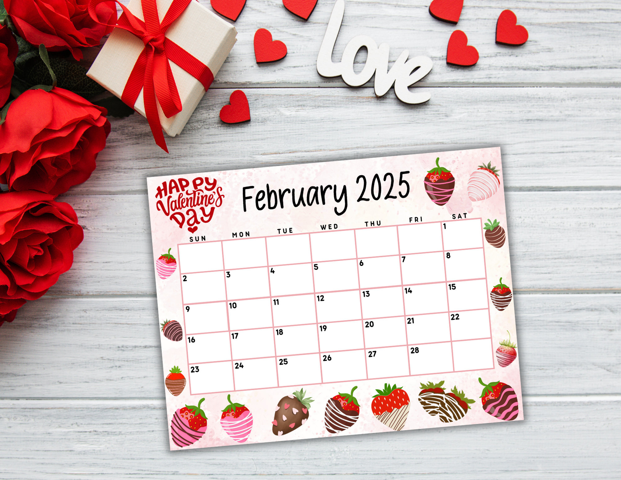 Editable Printable February Calendar 2025 | Cute Valentine&amp;#039;S Day inside Chocolate 2025 Calendar Printable