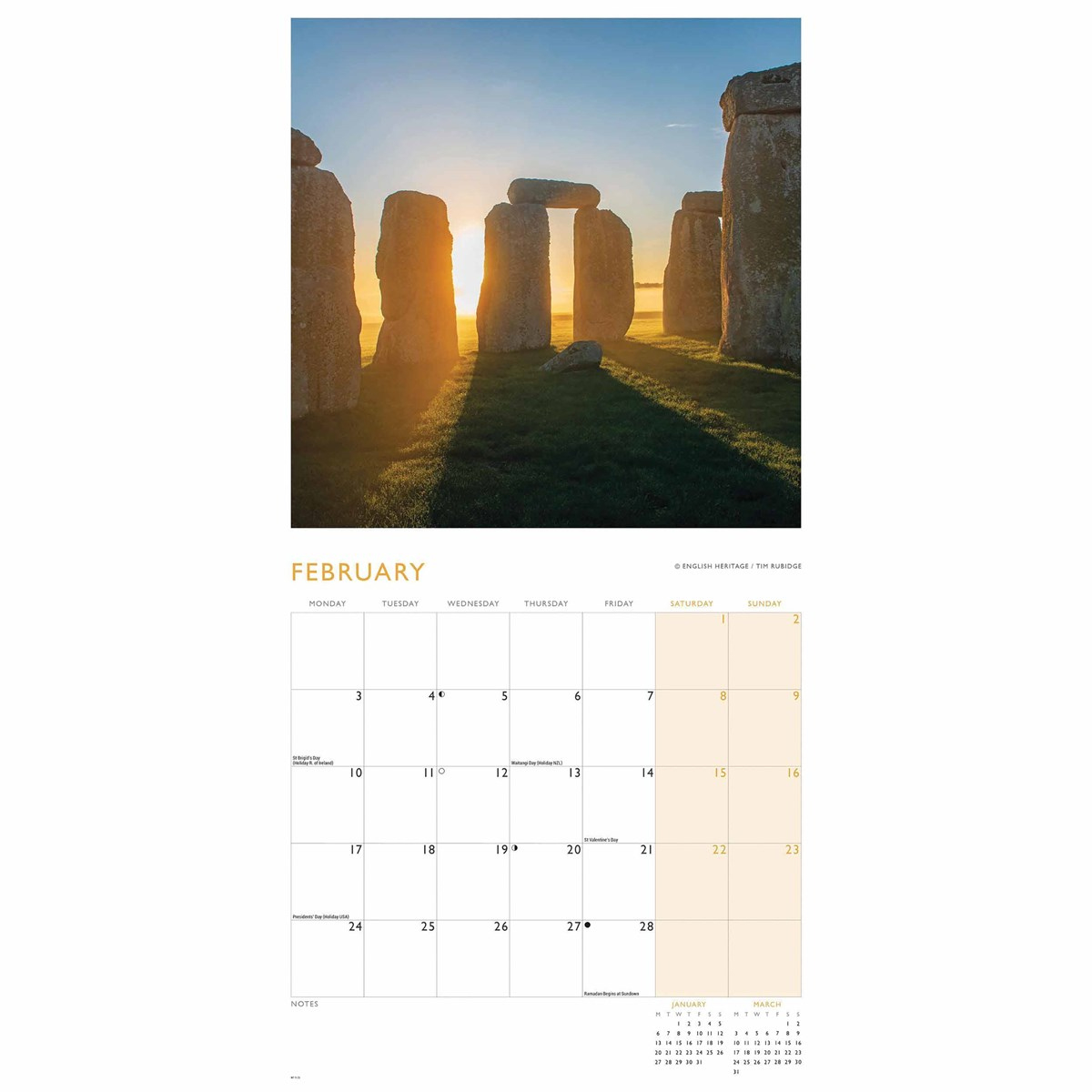 English Heritage, Stonehenge Calendar 2025 in Stonehenge 2025 Calendar Printable