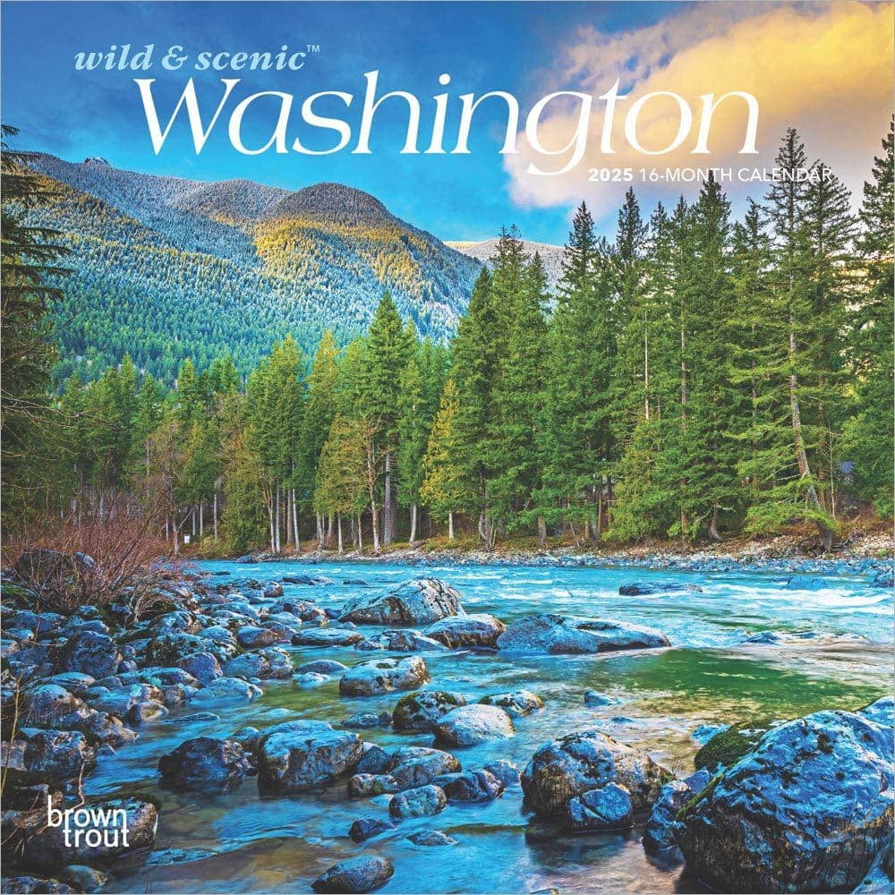 Evergreen State | Washington Places | 2025 12X24&amp;quot; Wall Calendar in Evergreen State Washington Places 2025 Calendar Printable