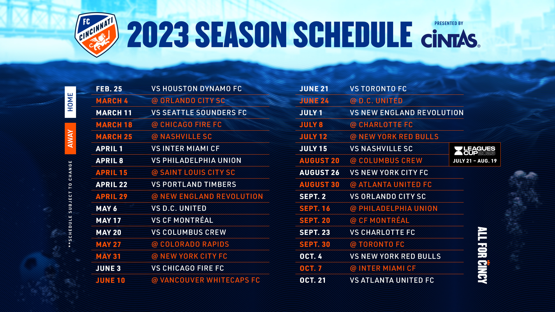 Fc Cincinnati Unveil 2023 Mls Regular Season Schedule | Fc Cincinnati regarding Mls Cincinnati Fc 2025 Calendar Printable