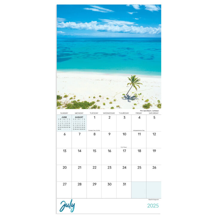 Ah the Beach 2025 Calendar Printable