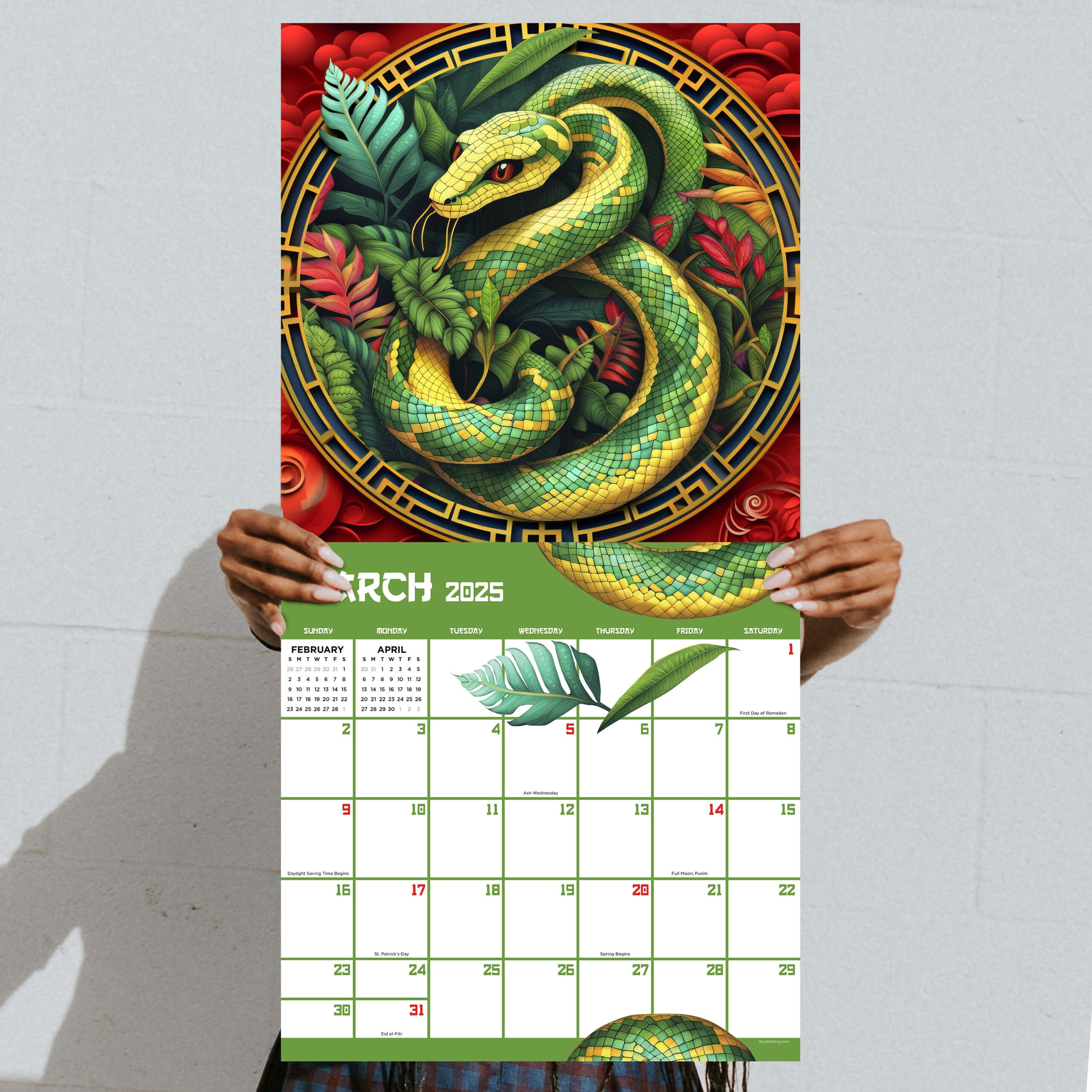 Final Sale 2025 Year Of The Snake Wall Calendar - Etsy.de for Tropical Escapes 2025 Calendar Printable