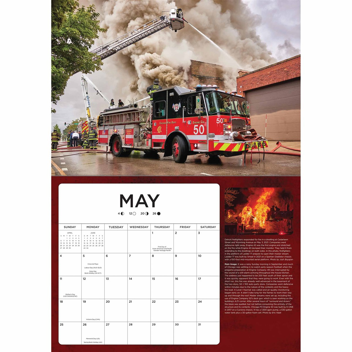 Fire Trucks In Action Deluxe Calendar 2025 with regard to Fire Trucks in Action 2025 Calendar Printable