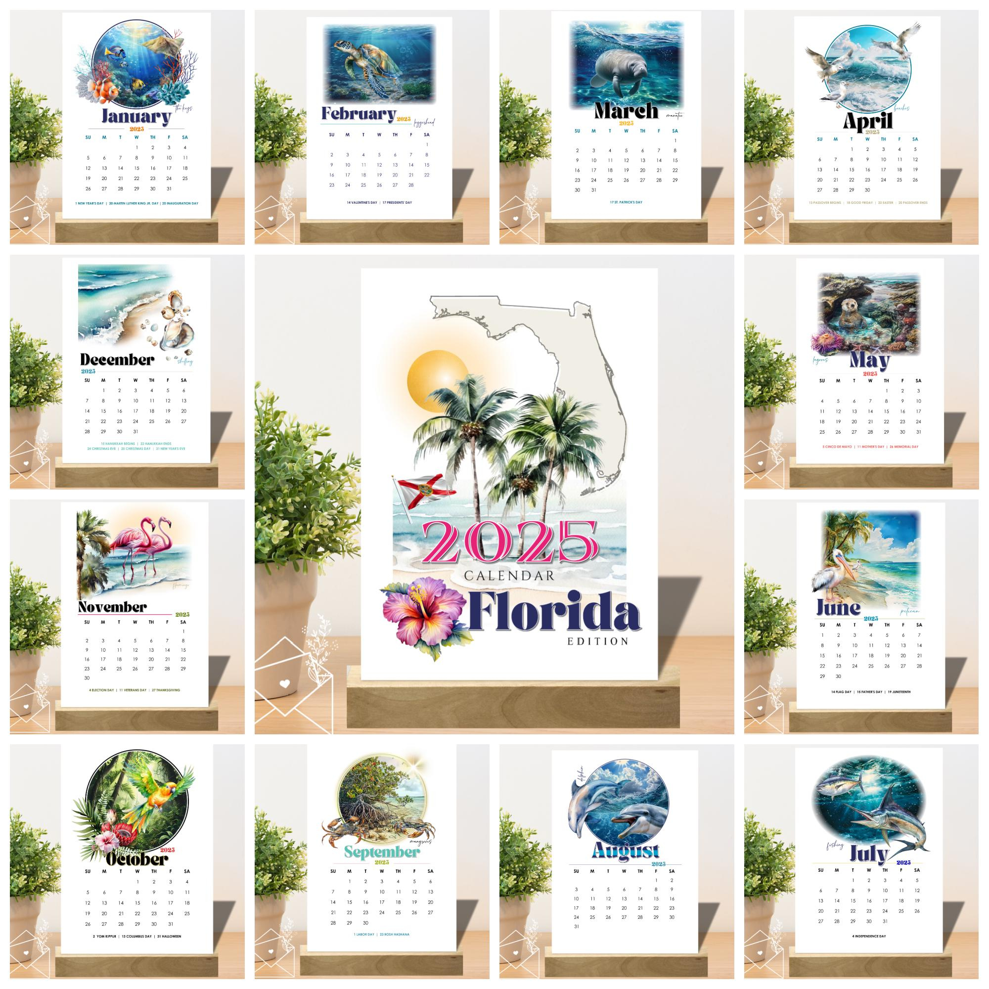 Florida Desk Calendar, 2025 Calendar, Florida Calendar, Florida regarding Florida 2025 Calendar Printable