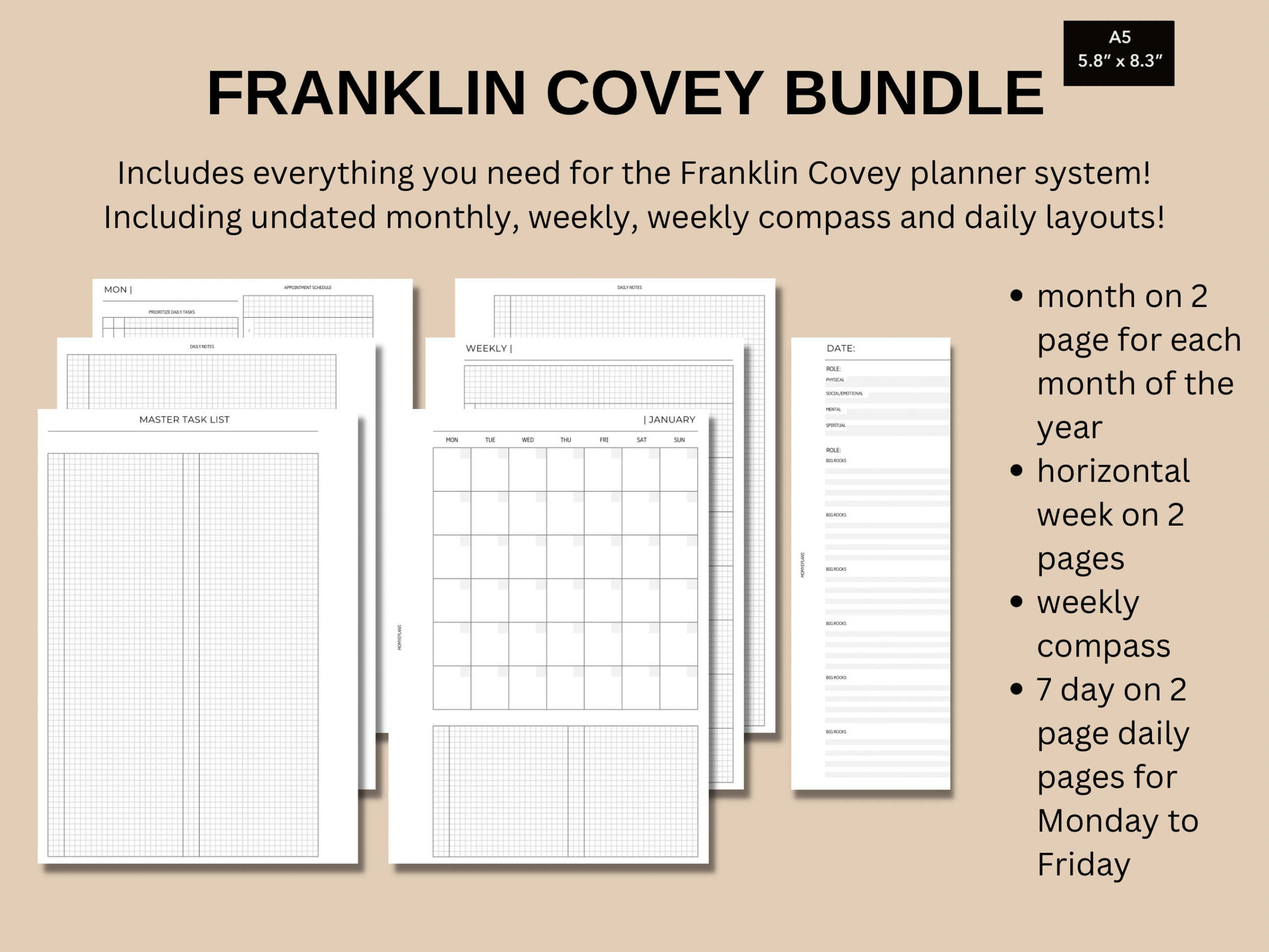 Franklin Covey 7 Habits Planner - Etsy Australia for 7 Habits Franklin Covey 2025 Calendar Printable