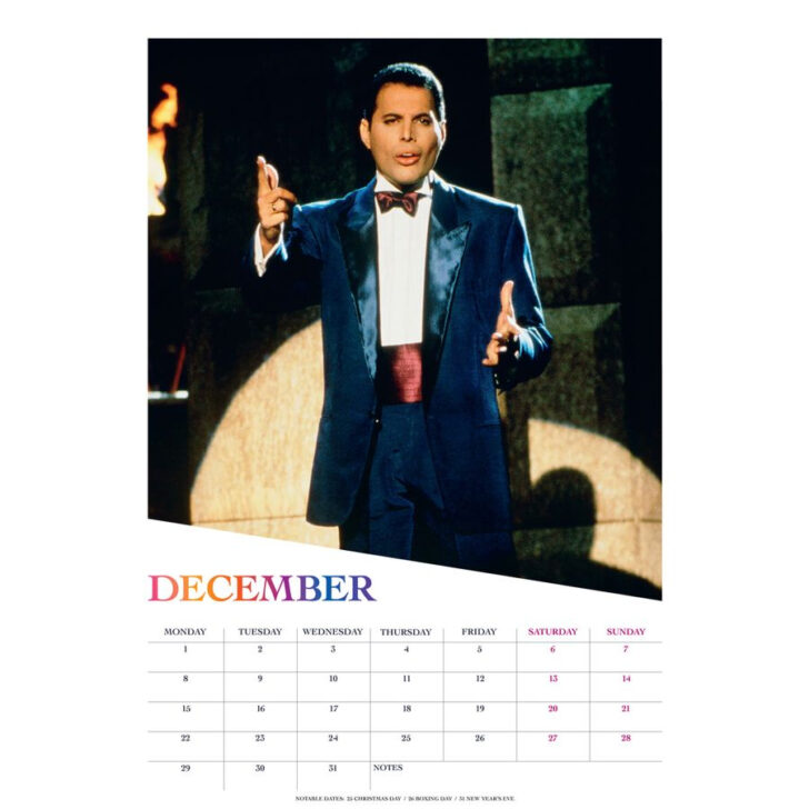 Freddie Mercury Poster 2025 Calendar Printable