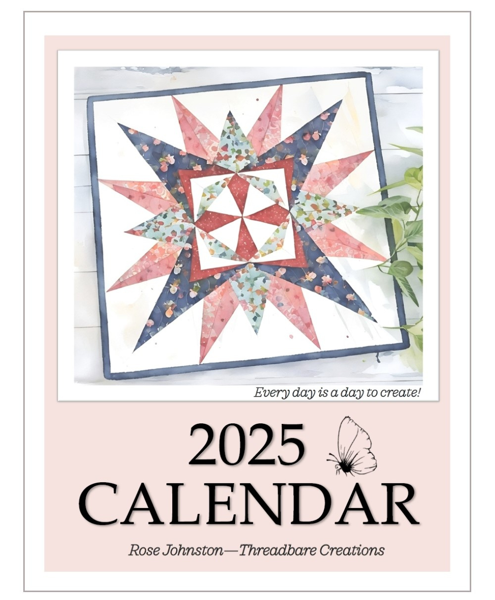Free 2025 Calendar - Threadbare Creations in Art of Quilt 2025 Calendar Printable