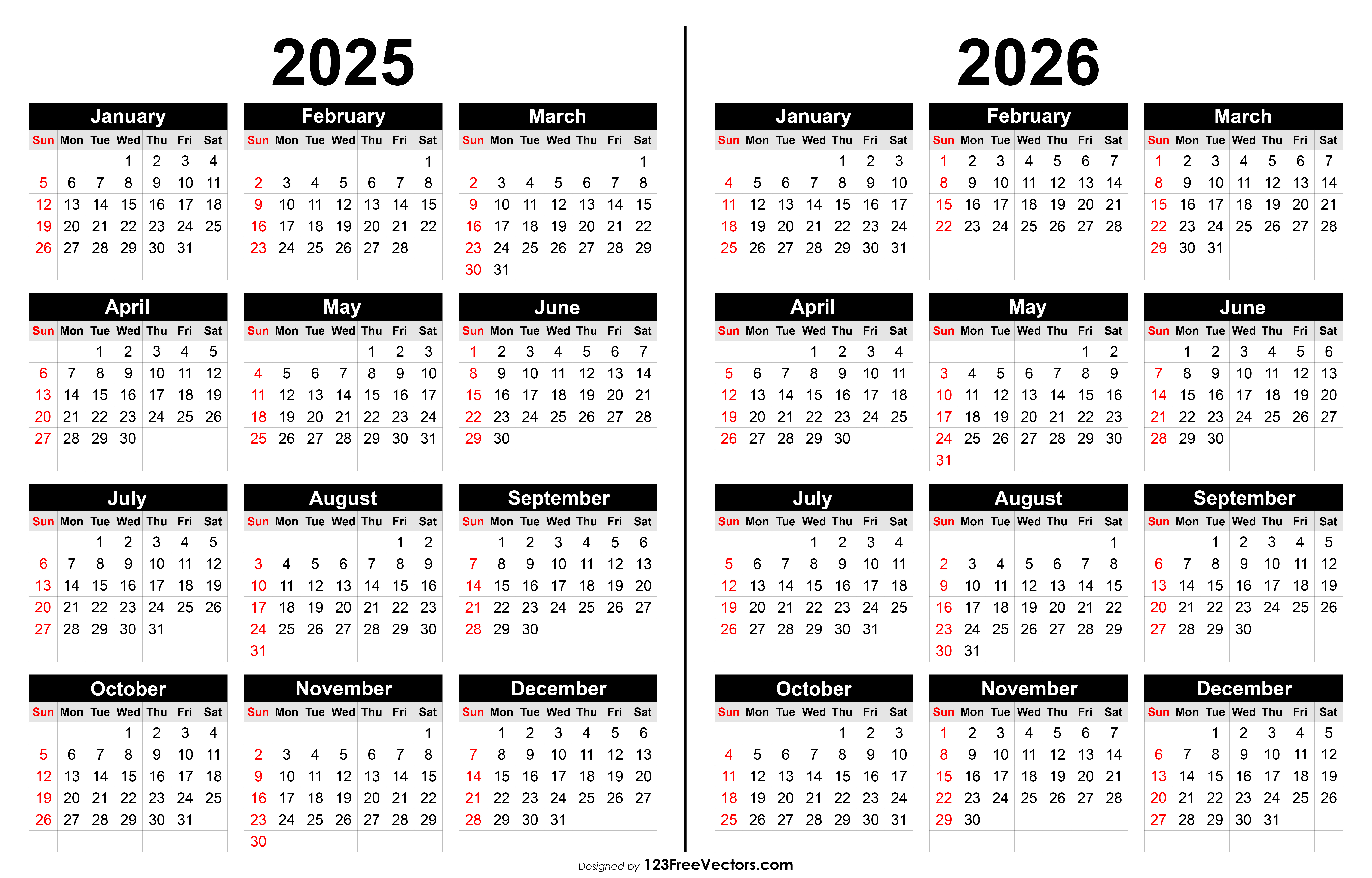 Free Download 2025 And 2026 Calendar Printable regarding City Skylines 2025 Calendar Printable