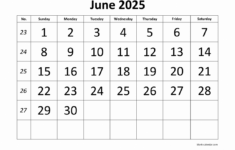 Free Download Printable June 2025 Calendar, Large Font Design in Show Me A Calendar For June 2025