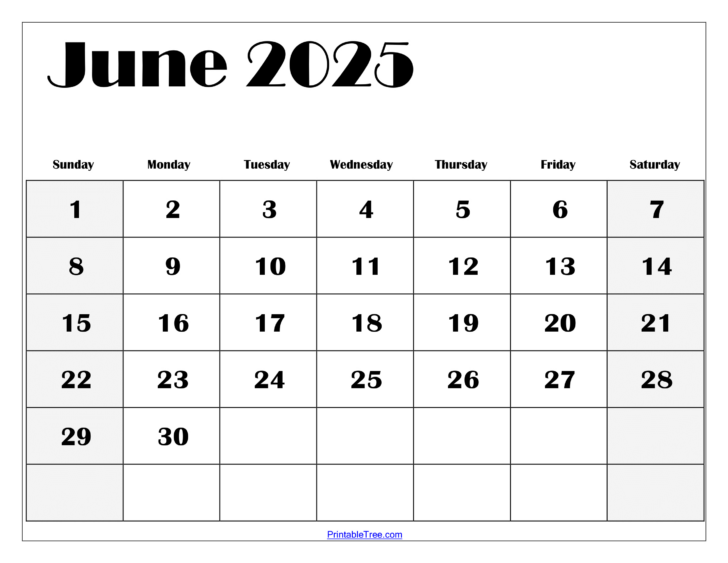 Printable June Calendar Page 2025