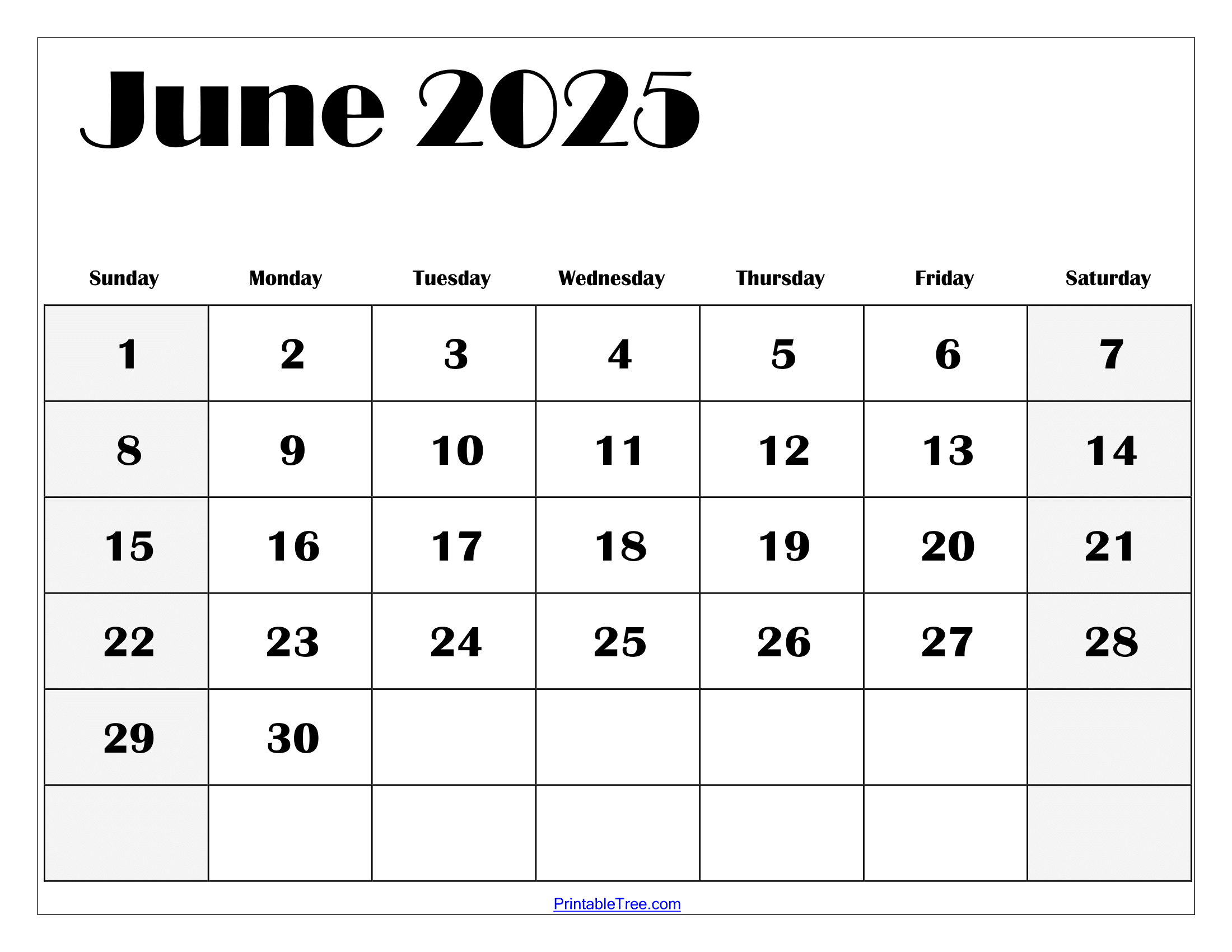Free June 2025 Calendar Printable Pdf Template With Holidays for Printable June Calendar Page 2025