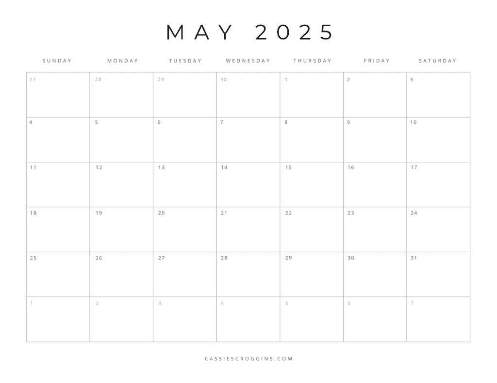 Free Printable 2025 Blank Calendar Templates (All 12 Months) for June Blank Printable Calendar 2025