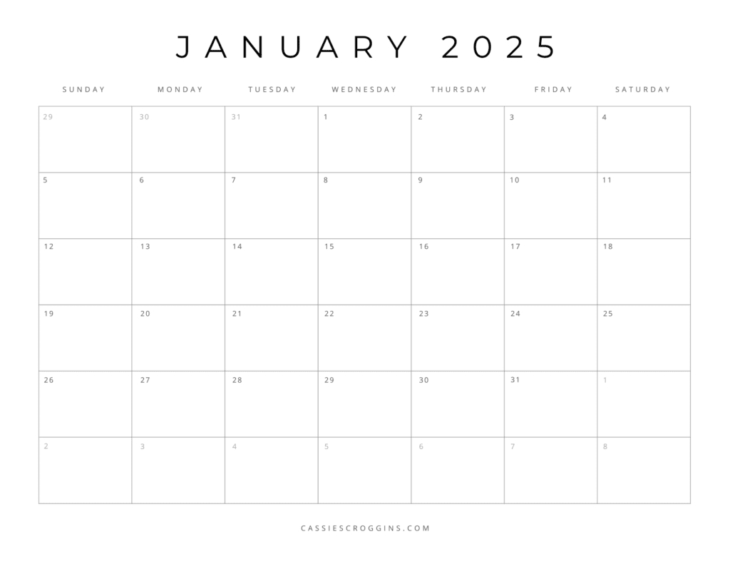 Free Printable 2025 Blank Calendar Templates (All 12 Months) regarding Above and Beyond 2025 Calendar Printable