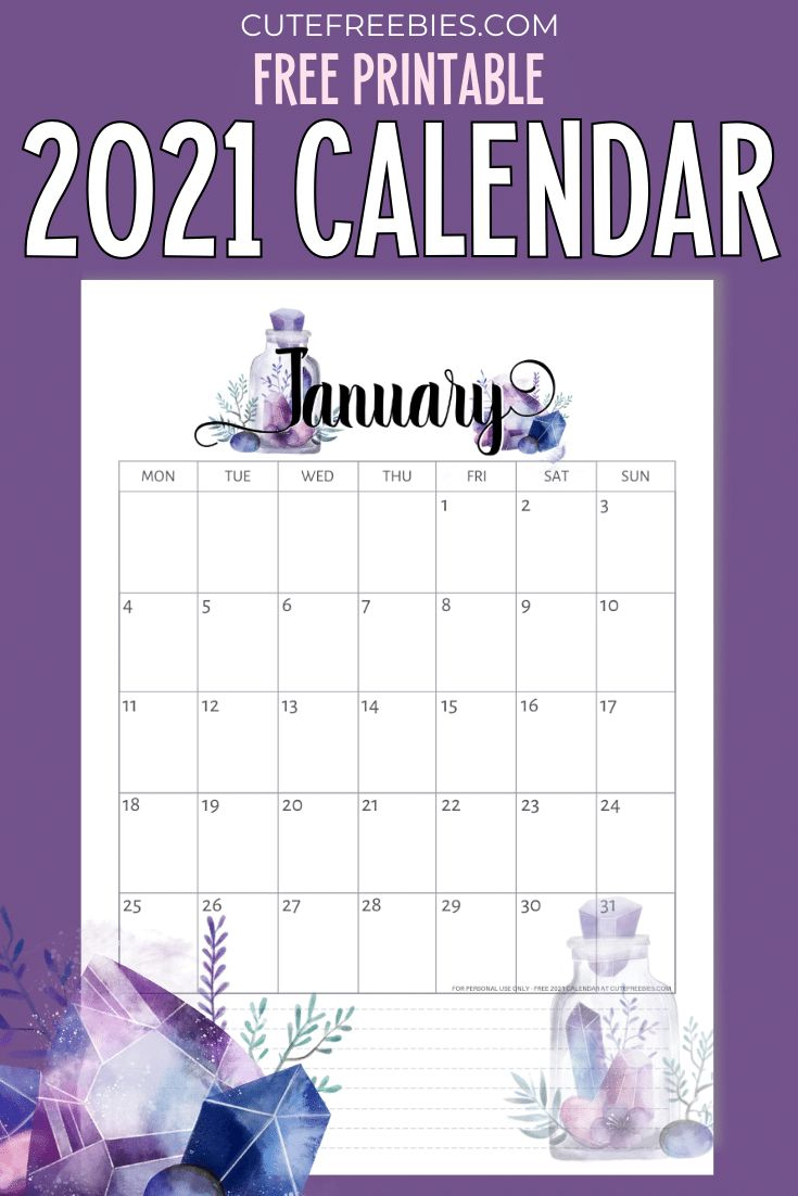 Free Printable 2025 Calendar Pdf – Crystal Gems - Cute Freebies with Gemstones 2025 Calendar Printable