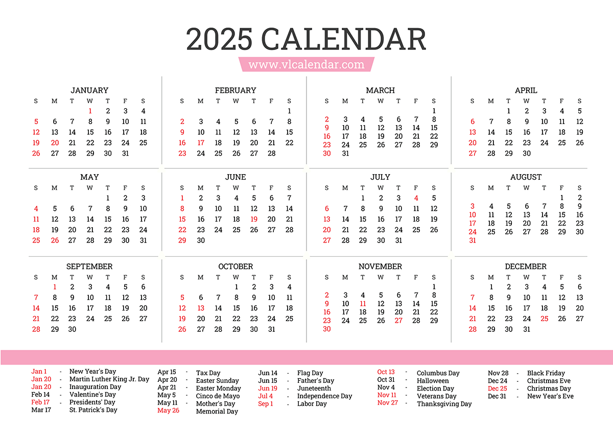 Free Printable 2025 Calendar Templates With Holidays - Vl Calendar in Chill The Fck Out 2025 Calendar Printable