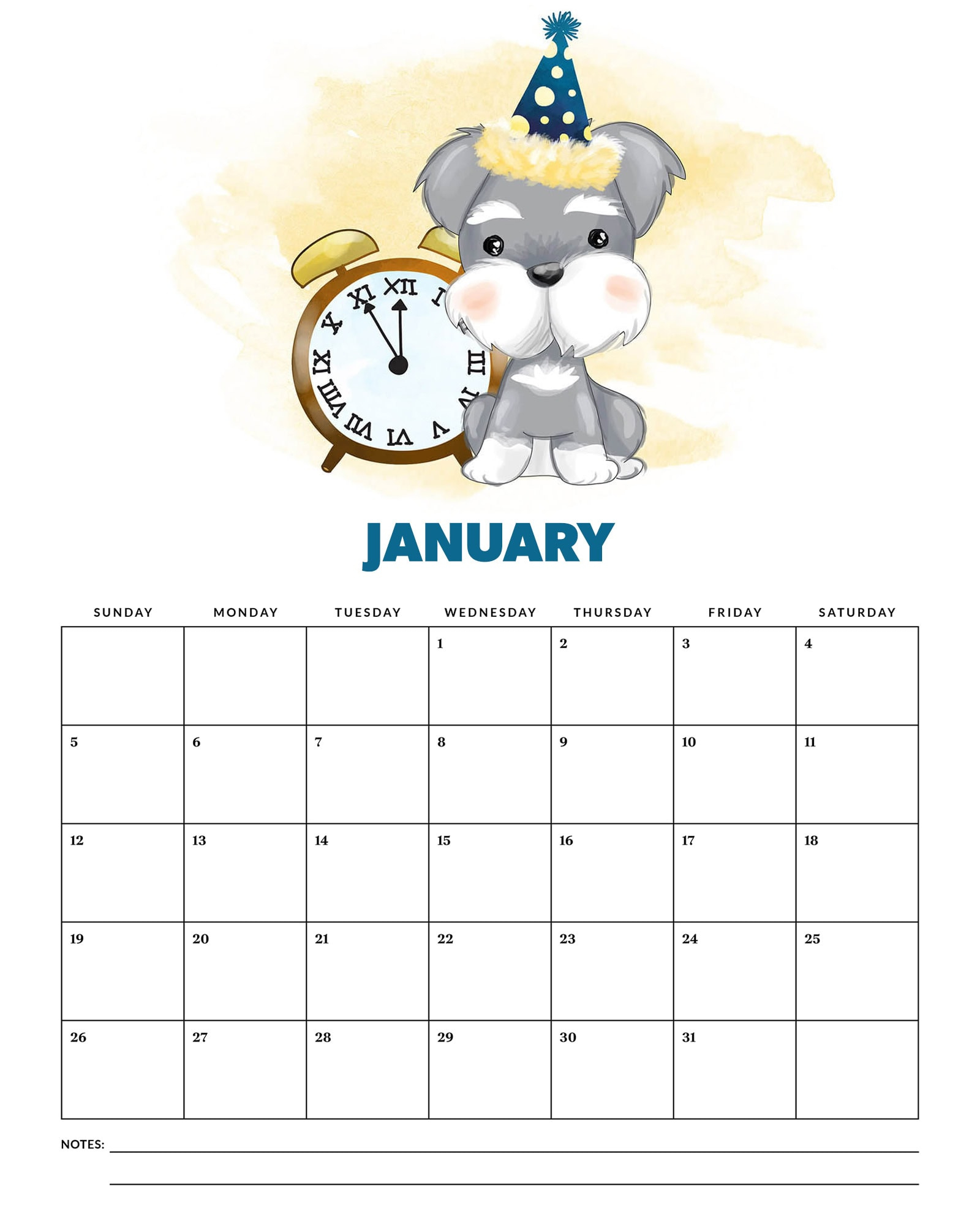 Free Printable 2025 Cute Dog Calendar - The Cottage Market for Dog is Good 2025 Calendar Printable