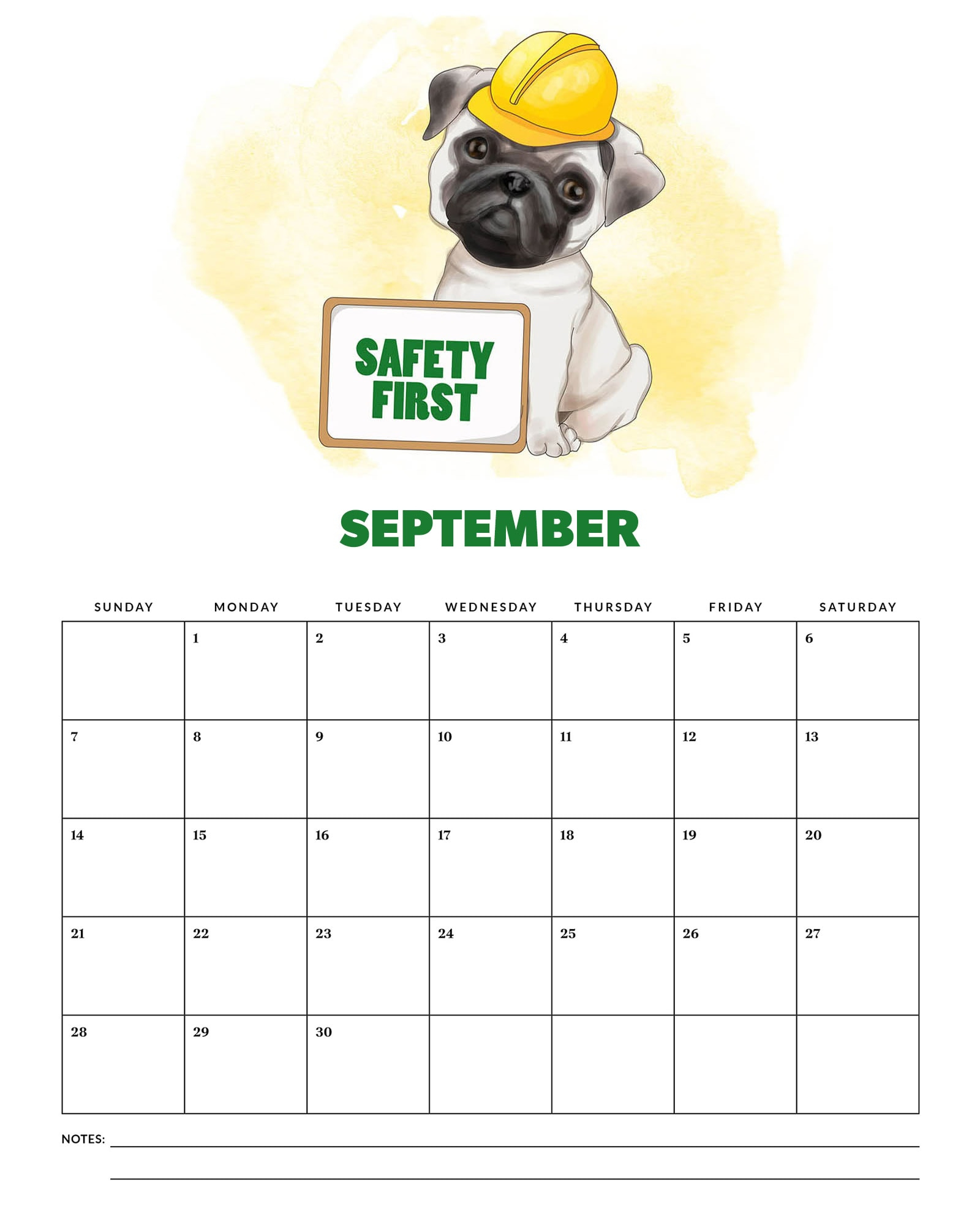 Free Printable 2025 Cute Dog Calendar - The Cottage Market in Just Pugs 2025 Calendar Printable
