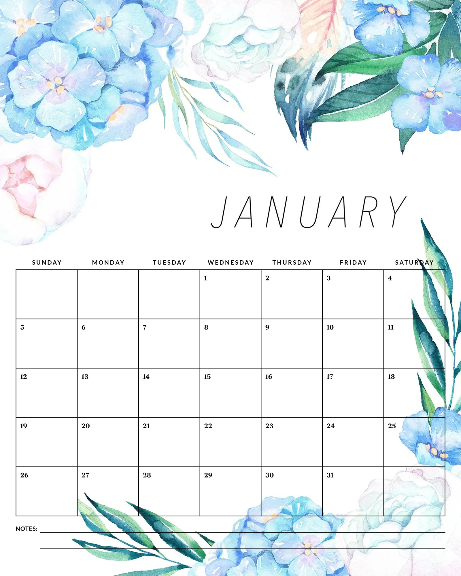 Free Printable 2025 Floral Calendar - The Cottage Market within Year In Bloom 2025 Calendar Printable